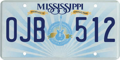 MS license plate OJB512