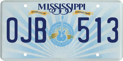 MS license plate OJB513