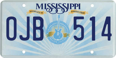 MS license plate OJB514