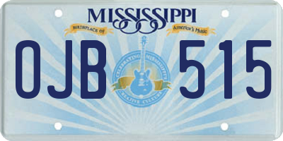 MS license plate OJB515
