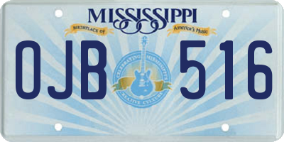 MS license plate OJB516