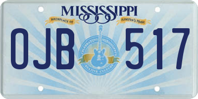 MS license plate OJB517