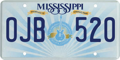 MS license plate OJB520