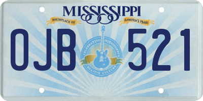 MS license plate OJB521