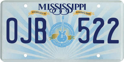 MS license plate OJB522