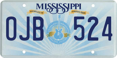 MS license plate OJB524
