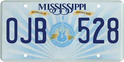 MS license plate OJB528