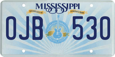 MS license plate OJB530