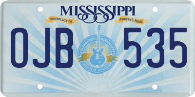 MS license plate OJB535