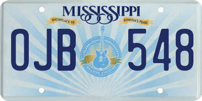 MS license plate OJB548