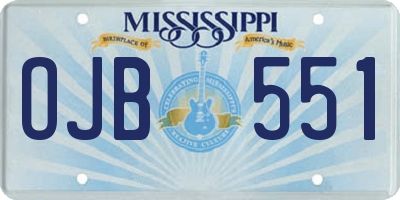 MS license plate OJB551