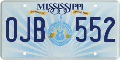 MS license plate OJB552