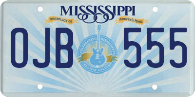 MS license plate OJB555
