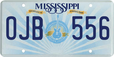 MS license plate OJB556