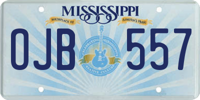 MS license plate OJB557