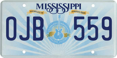 MS license plate OJB559