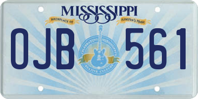 MS license plate OJB561