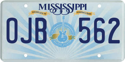 MS license plate OJB562