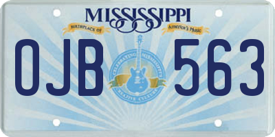 MS license plate OJB563