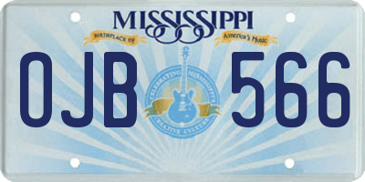 MS license plate OJB566