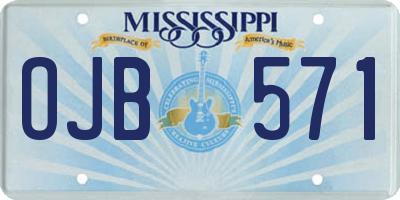 MS license plate OJB571