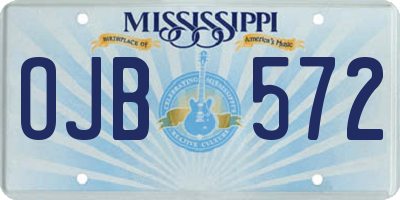 MS license plate OJB572