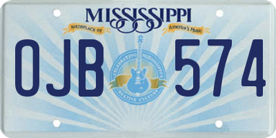MS license plate OJB574