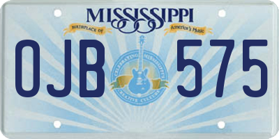 MS license plate OJB575