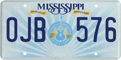 MS license plate OJB576
