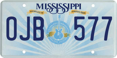 MS license plate OJB577