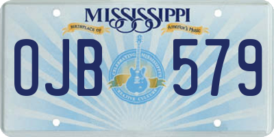 MS license plate OJB579