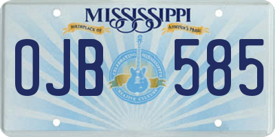 MS license plate OJB585