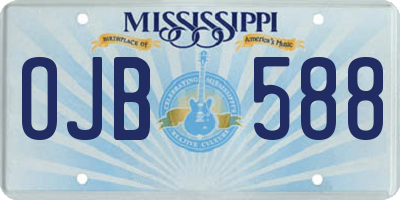 MS license plate OJB588