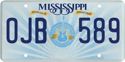 MS license plate OJB589