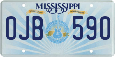 MS license plate OJB590