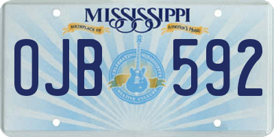 MS license plate OJB592