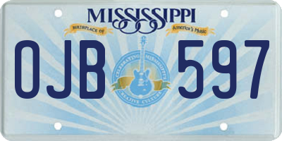 MS license plate OJB597