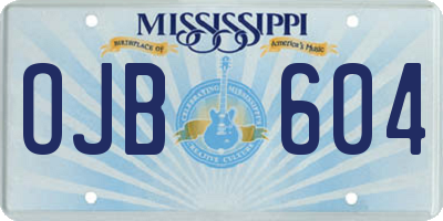MS license plate OJB604