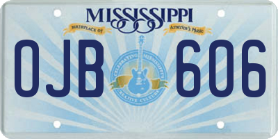 MS license plate OJB606