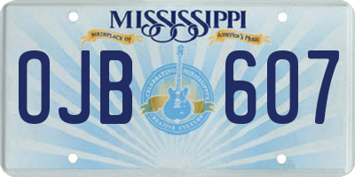 MS license plate OJB607
