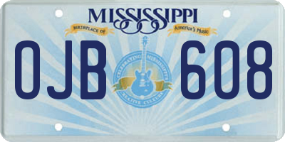 MS license plate OJB608