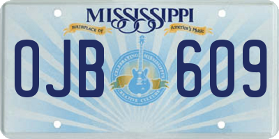 MS license plate OJB609