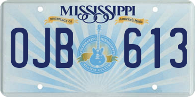 MS license plate OJB613