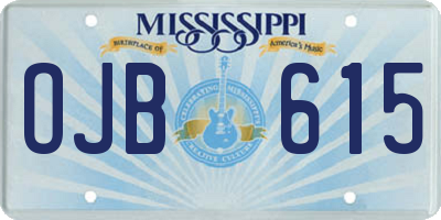 MS license plate OJB615