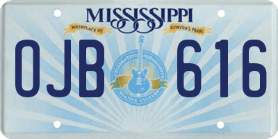 MS license plate OJB616