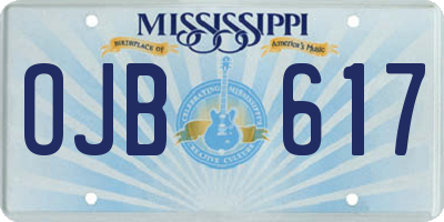 MS license plate OJB617