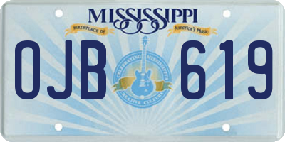 MS license plate OJB619