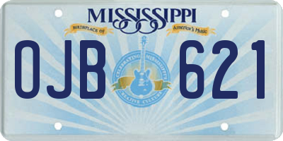 MS license plate OJB621
