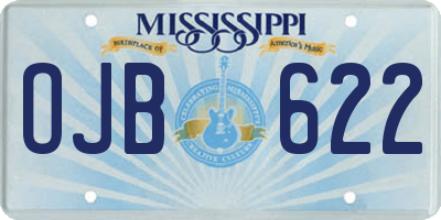 MS license plate OJB622