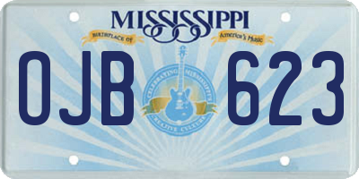 MS license plate OJB623